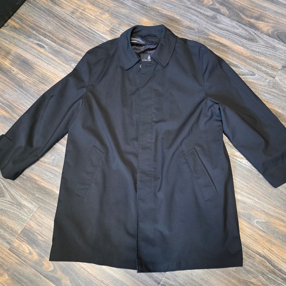 London Fog Black Waterproof Breathable Stretch Car Coat Zip Out Liner XL Reg